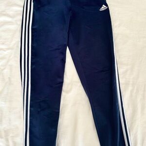 Adidas Kids Dark Blue Joggers with White Stripes